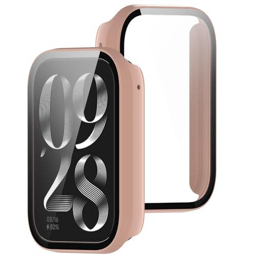 BUITFOU For �V���I�~ Band 8 Pro �J�o�[ xiaomi smart band 8 pro �P�[�X �����^ PC+�K���X�f�� ��̌^ xiaomi(�V���I�~)band 8 pro �P�[�X�Ή� �S�ʕی� �����^ �����ȒP �ϏՌ� �����ߗ�