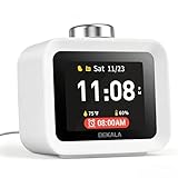 Dekala ChronoSense Alarm Clock Radio for Bedroom Temperature Humidity, 7-Day Programmable 4 Alarms, 100dB Loud Gradual Alarm for Heavy Sleeper, Visual Timer Clock Radio，White Noise Sound Machine
