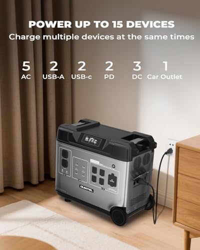 OUKITEL 5120Wh Solar Generator with 2x400W Solar Panel, LiFePO4 Power Station, 5x2200W AC Outlets (4000W Surge), 1000W MPPT Solar Input for Home Use, Power Outage, Camping, RV, Emergencies