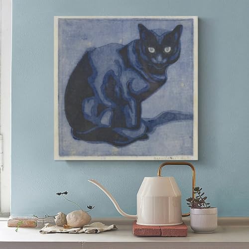 Impression sur toile de maître chat noir décoration murale premium 40 cm - 2
