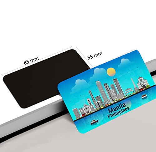 Image of dhcrafts Rectangular Rubber Fridge Magnet /Magnetic Card Blue Philippines Manila Design Pack of 1 (8.6cm x 5.4cm)