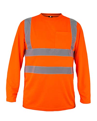 Kolossus 100% Polyester ANSI Class 2 Compliant High Visibility Long Sleeve Safety Shirt