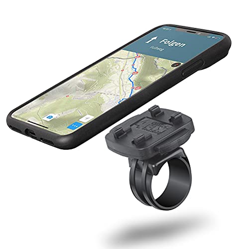 Wicked Chili QuickMOUNT Fahrrad Halterung Set kompatibel mit Apple iPhone 11 (6,1 Zoll) Lenker Vorbau Befestigung mit Regenponcho und Handy Hülle Smartphone Case (Qi-fähig, sehr robust) schwarz