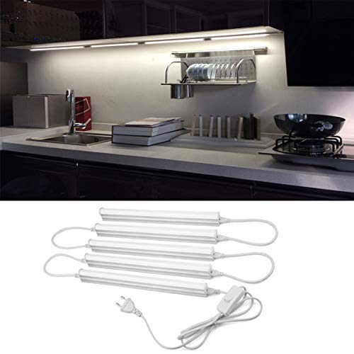 LED lámparas LED tubos 6W T5 bajo mueble cocina salón con interruptor, T5 tubo de luz de aluminio para oficina, garaje, taller, dormitorio, sala de estar, baño, cocina (blanco cálido, 1 pieza 290 mm)