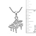 Spinningdaisy Silver Plated Crystal Grand Piano Necklace