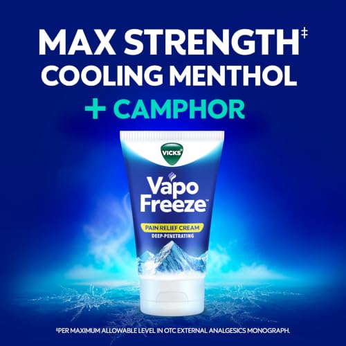 Vicks VapoFreeze Topical Pain Cream 3.0oz, Maximum Strength Menthol+ for Muscle Pain Relief, Joint Pain Relief, Knee Pain Relief, Back Pain Relief, Cream for Pain Relief, Topical Pain Relief - image 4