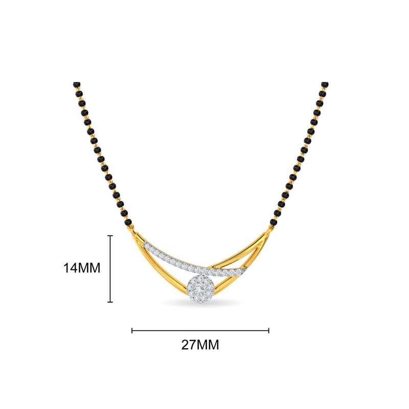 Image of KISNA JEWELS 14KT|18KT BIS Hallmark Pure Gold and Diamond Mangalsutra For Women