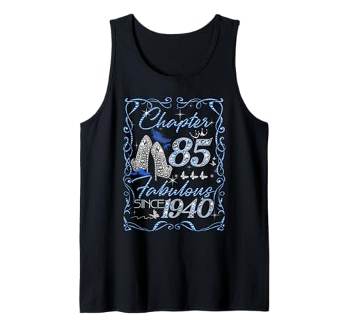 Chapter 85 Fabulous Since 1940 Diamond Heels 85th Birthday Camiseta sin Mangas