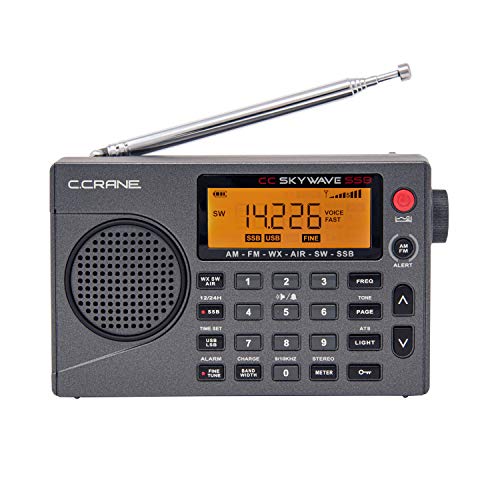 C. Crane CC Skywave SSB AM, FM, Shortwave, NOAA Weather + Alert, Scannable VHF Aviation Band and Single Side Bands Small Battery Operated Portable Travel Radio - Thumbnail 2