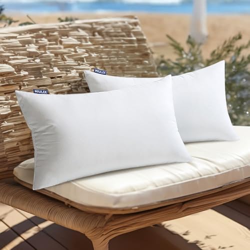 MIULEE Coussin Exterieur Impermeable-Rembourrage Coussin 30x50 CM Lot de 2 pour L'extérieur, Coussin de Garnissage Exterieur Impermeable, Blanc Coussin...