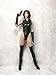 1/6 Scale Female Clothes,Female Bodysuit Black High Fork Jumpsuit Wristbands Clothes for 12inch PH TBL JO Action Figure Body (D)