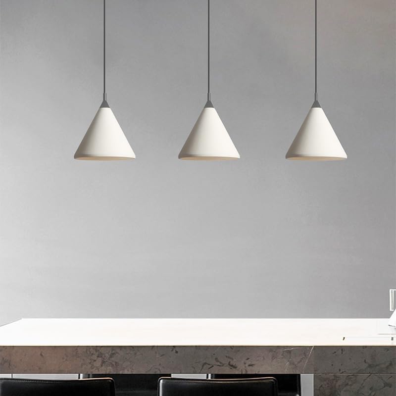 Miniatura 2 de Lámpara colgante de cemento blanco, lámpara colgante de techo de comedor retro nórdico, moderno, simple, de una sola cabeza, para cocina, isla,