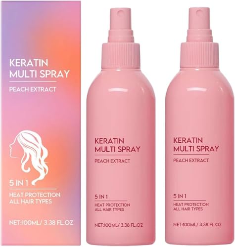 Spray de Keratina para el Cabello, Acondicionador Sin Enjuague 5 en 1, Tratamiento Diario Ligero, Hidratante, Suavizante y Nutritivo para Todo Tipo de Cabello