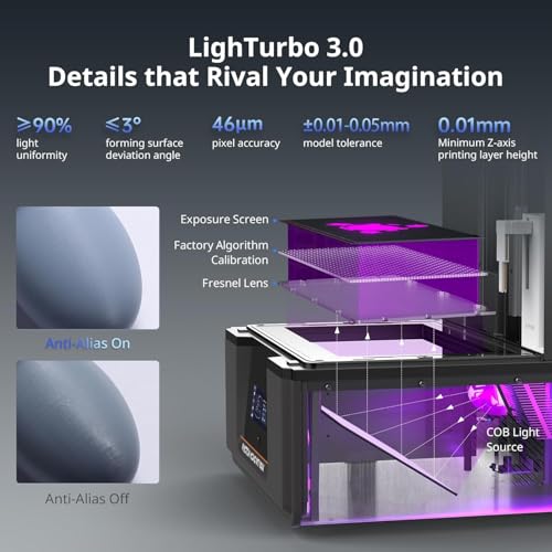 Image of 3IDEA Photon Mono M7 MAX Resin 3D Printer, 13.6'' 7K Large Resin Printer with COB LighTurbo 3.0, Flip-Open Cover Design, Intelligent-Assist Printing, Print Size 11.8'' x 11.7'' x 6.5''