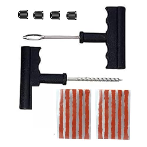 Image of Universal Tubeless Tire Puncture Repair Kit with Hand Tools & 10 Puncture Strips - Essential Emergency Flat Tyre Fix for Car, Bike, SUV, and Motorbike (Only Punture Kit)