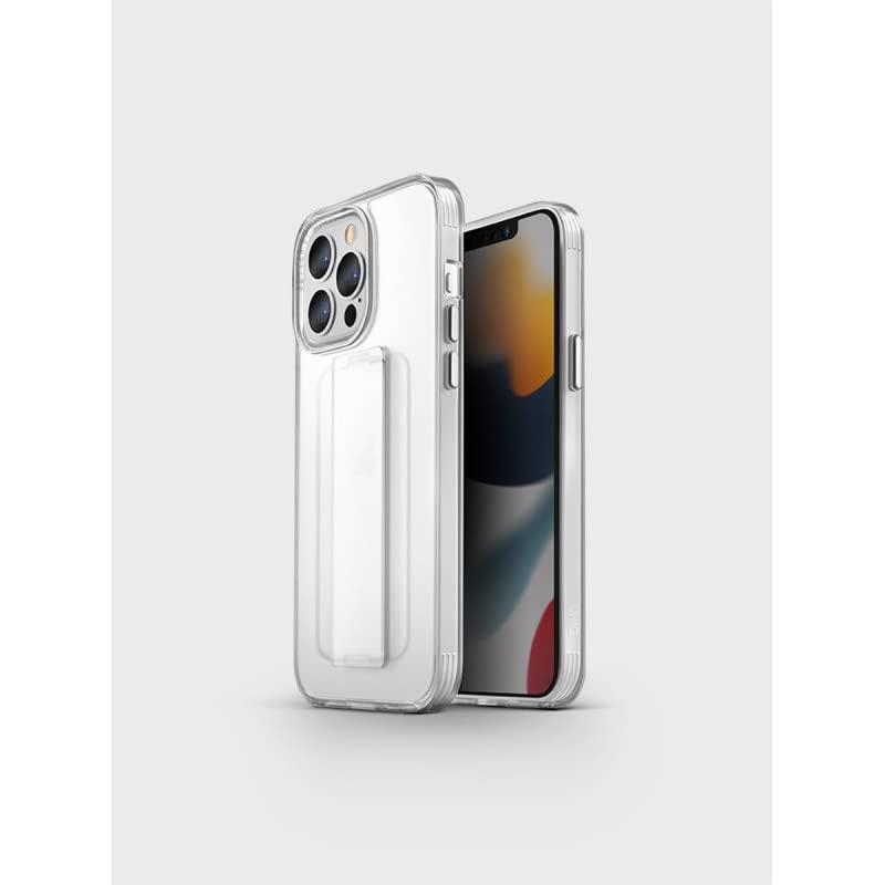 UNIQ HELDRO - Coque de Protection Robuste avec Lanière de Maintien et Sangle Solide - Résistance aux Chutes et aux chocs (iPhone 13 Pro - Transparent)
