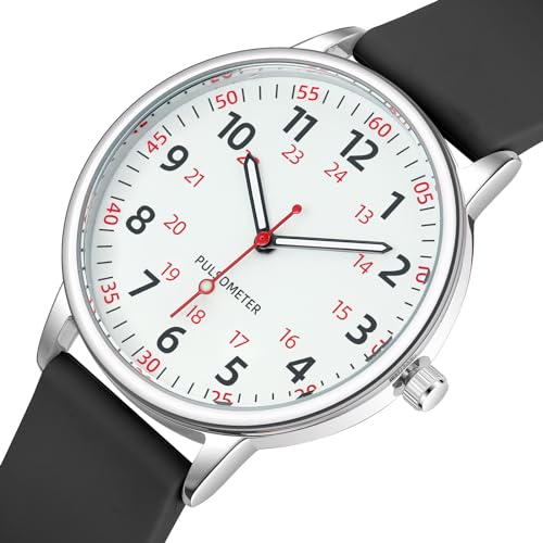 Ibso Women Watch For Nurse Easy To Read Dial Wristwatches Silicone Band Water Resistant Watches Second Hand And 24 Hour  thumb #1