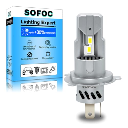 Bombilla LED H4 7000LM blanca para faros delanteros compatibles con Canbus 12V 24V