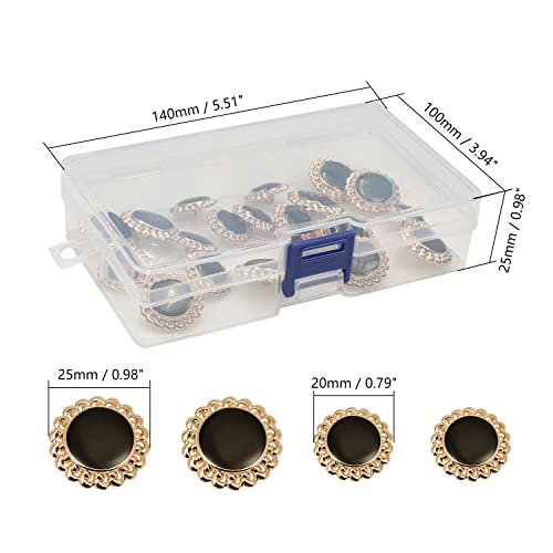 Yuearn 25Mm 20Mm Black Metal Blazer Buttons Flat Shank For Sewing, 20Pcs Gold Velvet Gold Button With Box Assorted Buttons Mixed Buttons For Shirt Coats Blazer Dress Diy Crafting Decorations #TOP4