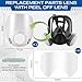 Tellegloww 1 Pcs Replacement Parts Lens Compatible with 6000 Series Full Face Respirator and 10 Pcs Peel off Lens Cover Compatible with 6000, 6700, 6800, 6900 Series Full Face Cover, Tool Parts