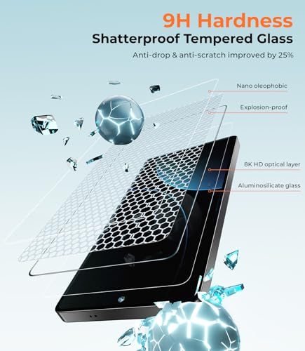 BENKS for Samsung Galaxy S25 Ultra Screen Protector, Ultra Shield HD Tempered Glass [Shatterproof & Explosion-Proof] Full Coverage Screen Protector, 0 Dust Bubble-Free Installation