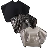JenPen 3 Pcs Shampoo Cape Hair Color Cape for Salons Clients Makeup Hair Dye, 3 Colors(Black,Gray,Translucent,Mixed)