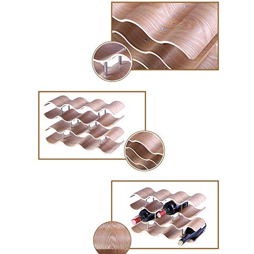 Soporte para botellas de vino en madera natural miniatura 4