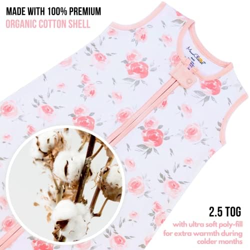 Mama Cheetah Baby Sleep Sack 2.5 TOG, Winter Baby Sleeping Bag with 2-Way Zipper, Organic Cotton Transition Wearable Blanket for Boy Girl Infant Toddler, 12-18 Months - Image 2