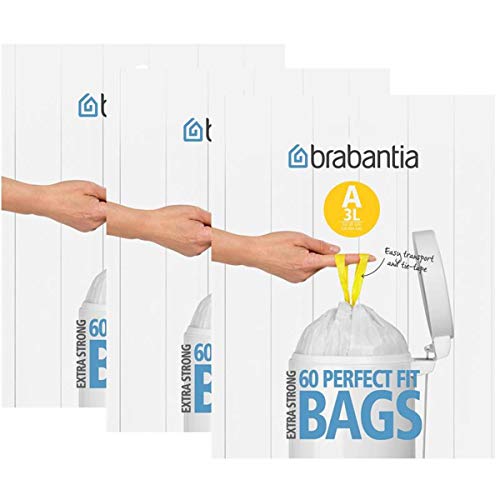 Preisvergleich Produktbild 3x Brabantia Müllbeutel Spenderverpackung 3 l (A)60 Stück