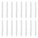 Craftdady About 90 Strands Iron Silver Twist Extender Chains 1.77-1.97 Inch Jewelry Necklace Bracelet Making Extension Tails Endings Ends Connectors