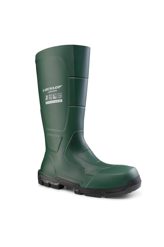 Dunlop JobGuard O4 - Arbeitsstiefel für Damen und Herren – Wasserdichte Sicherheitsstiefel mit Weiche kappe – Chemikalien und rutschfest - Grün - Größe 37 bis 49