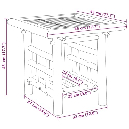 Table de salon en bambou de haute qualité avec double plateau