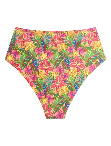 Image of ZAFUL Women High Waisted Bikini Bottoms Ruched Swimsuit Bottom Tummy Control Bathing Suit Bottoms