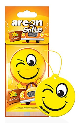 Image of AREON Smile I Design Hanging Car Air Freshener, Vanilla (Pack of 12)