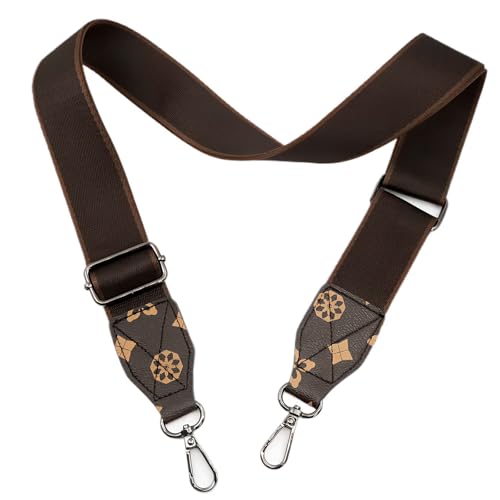Image of Purse Strap,1.5 inch Leather End Shoulder Strap Adjustable Replacement,Retro Multi-Pattern Crossbody Bag Straps