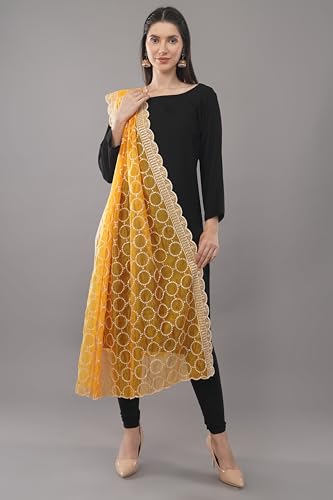 Embroidered Organza Dupatta Lightweight Sheer Shawl/Scarf/Wrap2