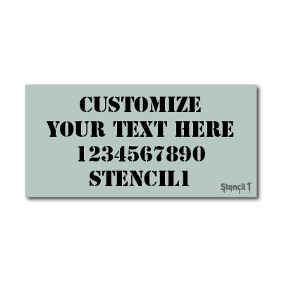 Custom Horizontal Stencil 24" x 12" - Customize Your Own - Washable, Reusable, Durable Mylar - Stencil1