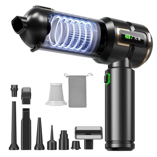 Car Vacuum Cleaner Cordless Powerful, 24000PA Handheld Vacuum Portable, Mini Vacuum with 3 Modes, LED Display, One-Click Empty, Rechargeable Duster/Blower/Pump Hand Vacuum for Car, Home,Office by Cromoce - Used condition - CA$20.99