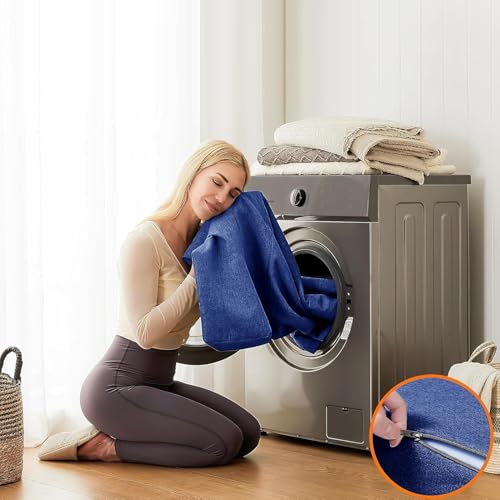 Image of Los Angeles Foldable One Seater Sofa Cum Bed, Sofa Bed 3 X 6 Feet, Jute Fabric- Washable Cover Including 1 Cushion Perfect for Home & Office - Blue
