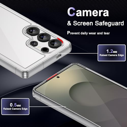 Image of Case for Samsung Galaxy S25 Ultra 5G, Military Grade Drop Protection Phone Case, Yellowing Resistant, Anti-Scratch Hard PC Back, Shockproof Hard Ultra-Thin Protective Cover, Clear