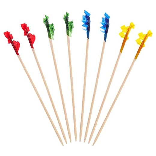4 Inch Wood Frill Picks Toothpicks,1200 Pcs Club Frill Toothpicks,Sandwiches Picks,Cocktail Party Toothpicks for Fruit,Appetizers,Club Sandwiches,Parties