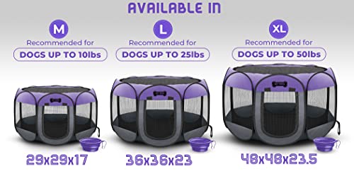 Ruff 'N Ruffus Portable Foldable Pet Playpen + Carrying Case & Collapsible Travel Bowl | Indoor/Outdoor use | Water… - Image 4