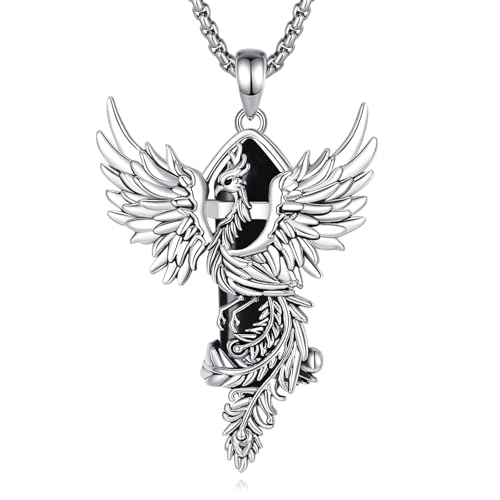 Materiale del Ciondolo: fuso in rame con una superficie placcata in argento, questo ciondolo fenice con ossidiana è una scelta pratica per l'uso quotidiano. Ogni parte della collana, inclusa la catena, è realizzata con materiali delicati per il corpo, rendendola ideale per le persone con sensibilità ai metalli.