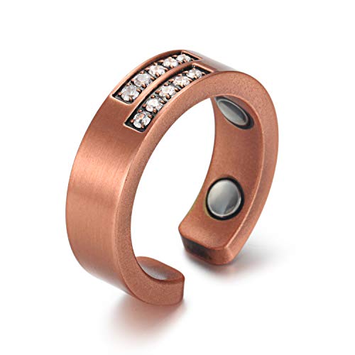 RainSo Womens Copper Magnetic Rings Pain Relief for Arthritis Adjustable (6)