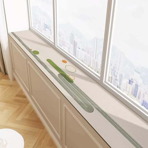 珪藻土窓枠マット(かわいい花柄) 吸水性窓枠カバー(滑り止め付き) 犬猫用窓枠プロテクター(止まり木)(B,98x6in(249x15cm))