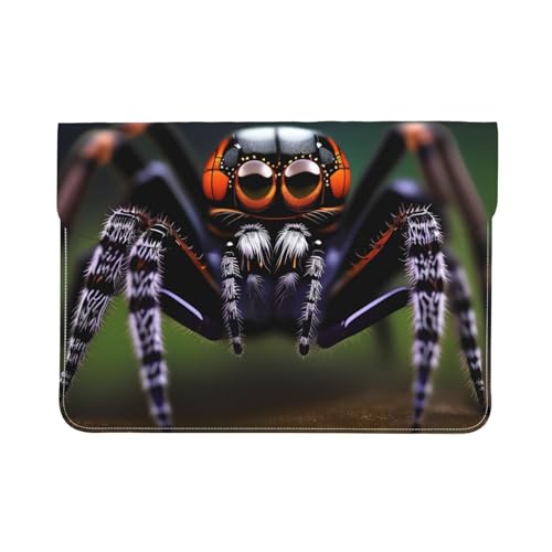 Funda MacBook 13 delgada en piel sintética impermeable con estampado de arañas de la selva