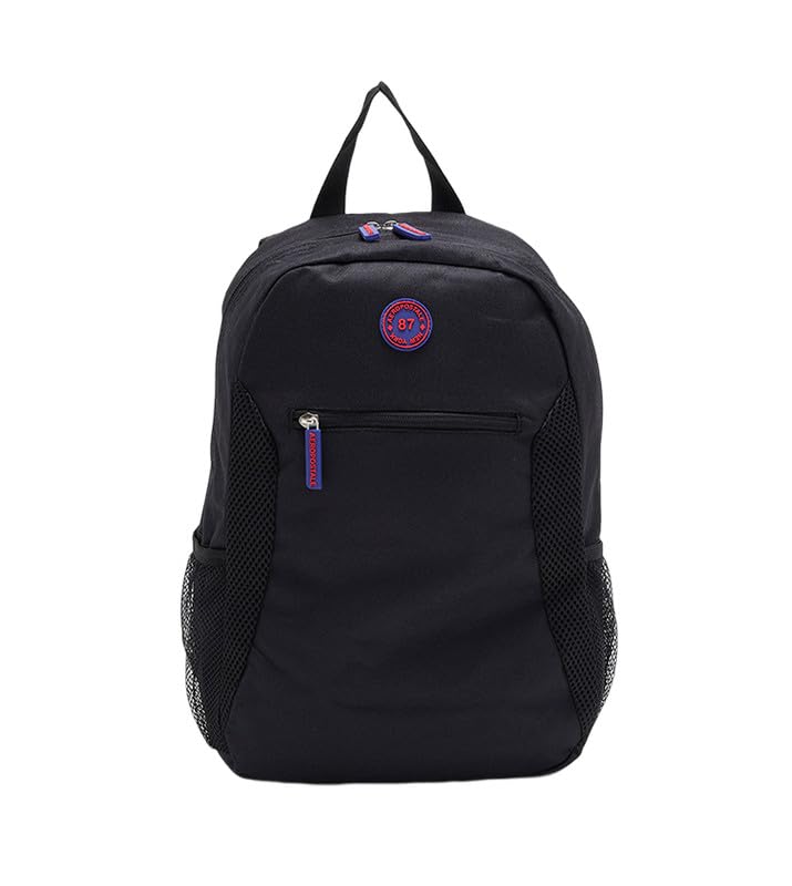 Boy's Ar73404480F23 2 Compartment Backpack With Branding Details On Puller & Badge, Mesh Detailing At Top Both Side, Pencil Holder And Bottle Pocket At Side One Size Dark Grey