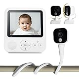 Beccisi ベビーモニター 見守りカメラ ベビーカメラ モニターマウント付き 双方向音声通信 温度検知 暗視機能付き 暗視 超広角 子守唄 ズーム wi-fi不要 室内 高齢者 介護用 ペットカメラ 赤ちゃん 出産祝い プレゼント ギフト