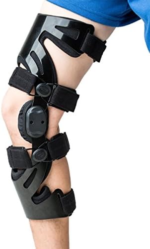 Orthomen Functional Knee Brace - for ACL/MCL/PCL/Meniscus/Ligament/Sports Injuries, Adjustable Hinged ROM Orthopedic Knee Orthosis for Men & Women (L-Right)