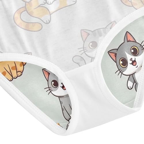 Toddler Panties, Cute Cartoon Cats Cotton Girls Underwear, 2T–8 Years4